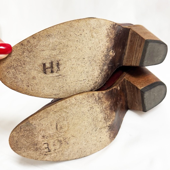 HERITAGE Corral Leather Western Ankle Boots Size 9 - Picture 6 of 7